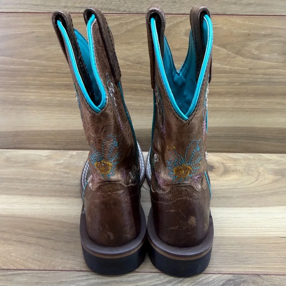 Smoky Mountain Boots Little Girls 10.5 Embroidered Floral Square Toe Rodeo Ranch